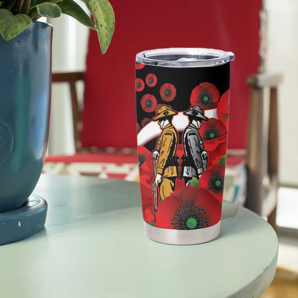 St George Illawarra Dragons ANZAC Personalised Tumbler Cup Lest We Forget Poppy Camo