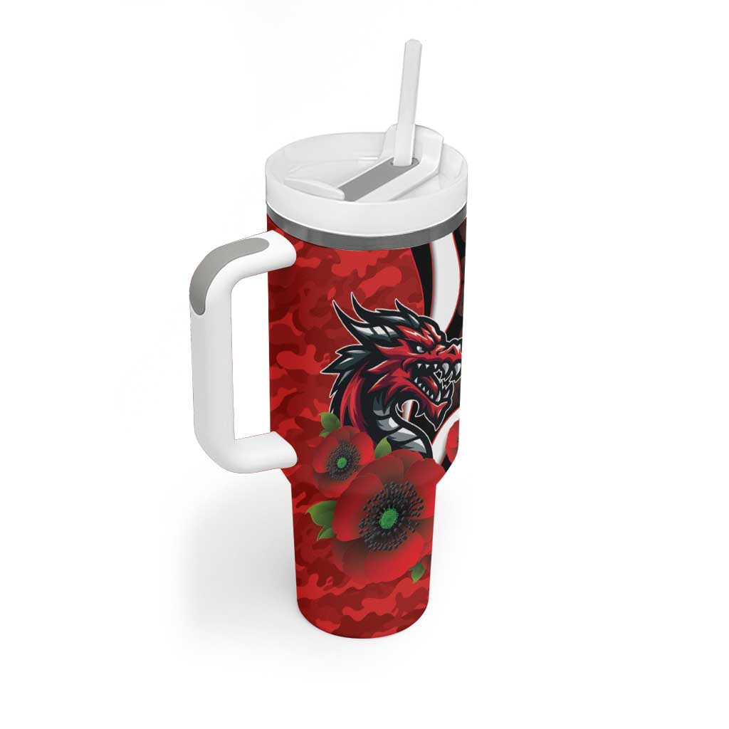 St George Illawarra Dragons ANZAC Personalised Tumbler With Handle Lest We Forget Poppy Camo