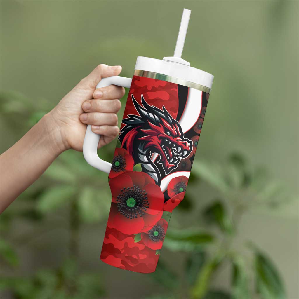 St George Illawarra Dragons ANZAC Personalised Tumbler With Handle Lest We Forget Poppy Camo