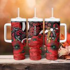 St George Illawarra Dragons ANZAC Personalised Tumbler With Handle Lest We Forget Poppy Camo