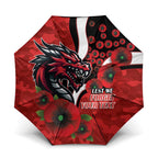St George Illawarra Dragons ANZAC Personalised Umbrella Lest We Forget Poppy Camo