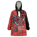 St George Illawarra Dragons ANZAC Personalised Wearable Blanket Hoodie Lest We Forget Poppy Camo