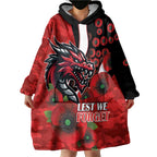 St George Illawarra Dragons ANZAC Personalised Wearable Blanket Hoodie Lest We Forget Poppy Camo