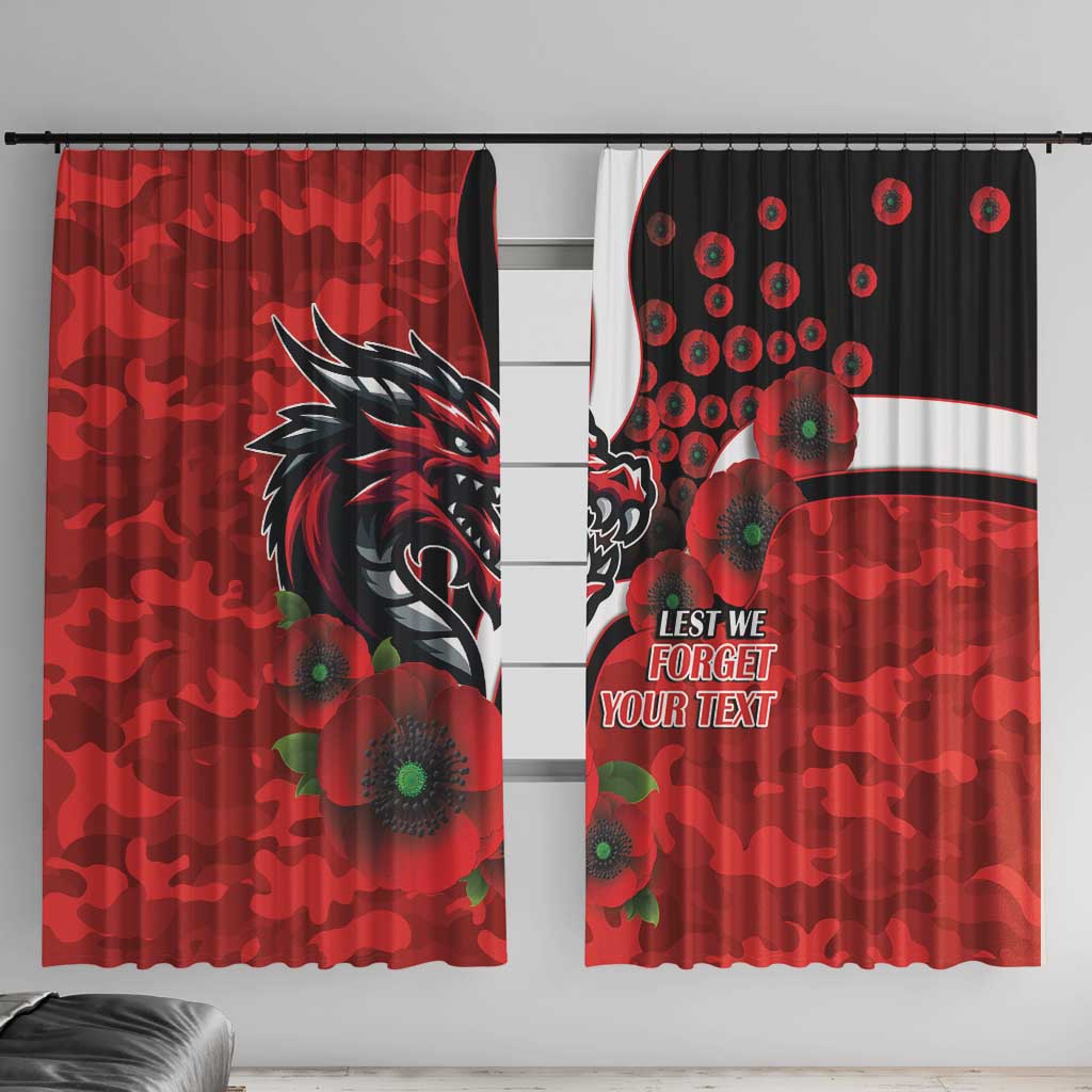 St George Illawarra Dragons ANZAC Personalised Window Curtain Lest We Forget Poppy Camo