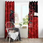St George Illawarra Dragons ANZAC Personalised Window Curtain Lest We Forget Poppy Camo
