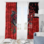 St George Illawarra Dragons ANZAC Personalised Window Curtain Lest We Forget Poppy Camo