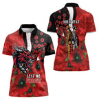 St George Illawarra Dragons ANZAC Personalised Women Polo Shirt Lest We Forget Poppy Camo