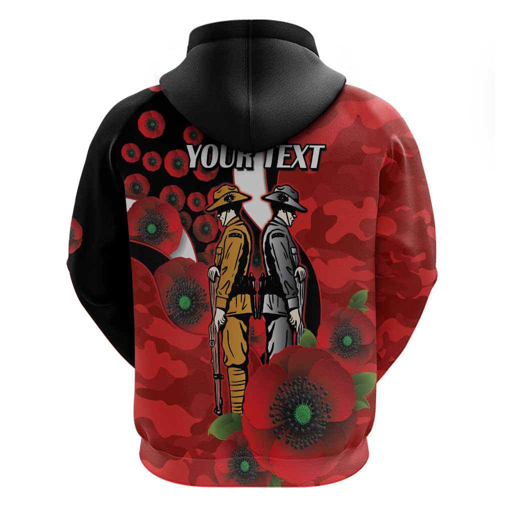 St George Illawarra Dragons ANZAC Personalised Zip Hoodie Lest We Forget Poppy Camo