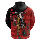 St George Illawarra Dragons ANZAC Personalised Zip Hoodie Lest We Forget Poppy Camo