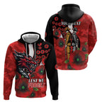St George Illawarra Dragons ANZAC Personalised Zip Hoodie Lest We Forget Poppy Camo