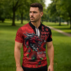 St George Illawarra Dragons ANZAC Personalised Zipper Polo Shirt Lest We Forget Poppy Camo