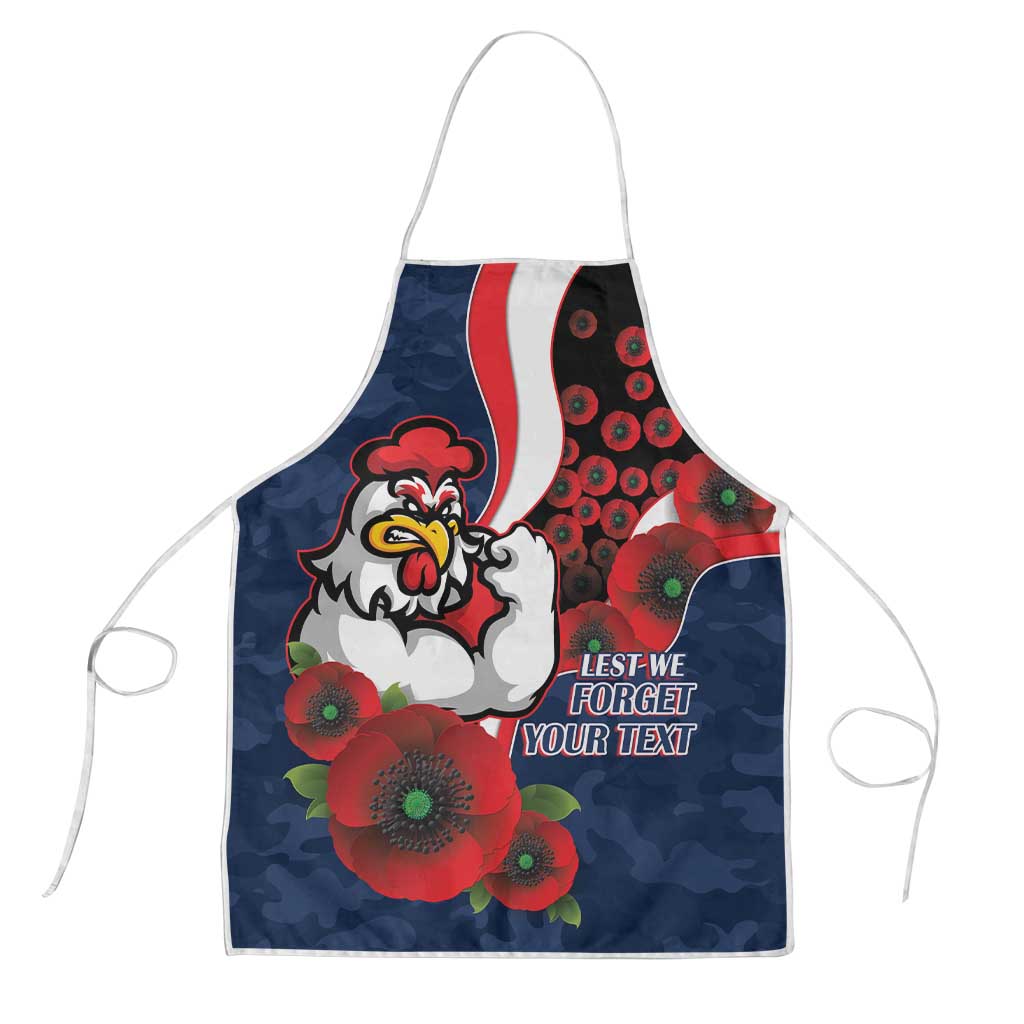 Sydney Roosters ANZAC Personalised Apron Lest We Forget Poppy Camo