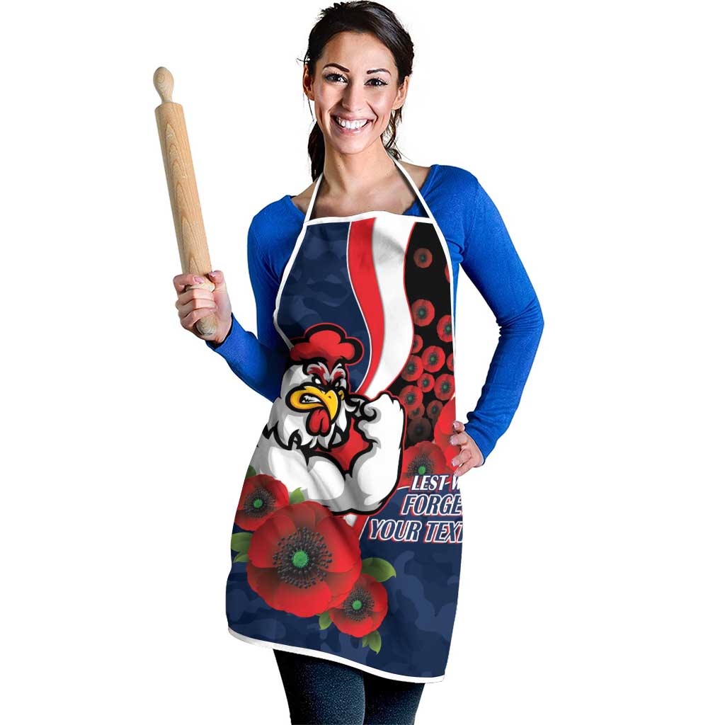 Sydney Roosters ANZAC Personalised Apron Lest We Forget Poppy Camo