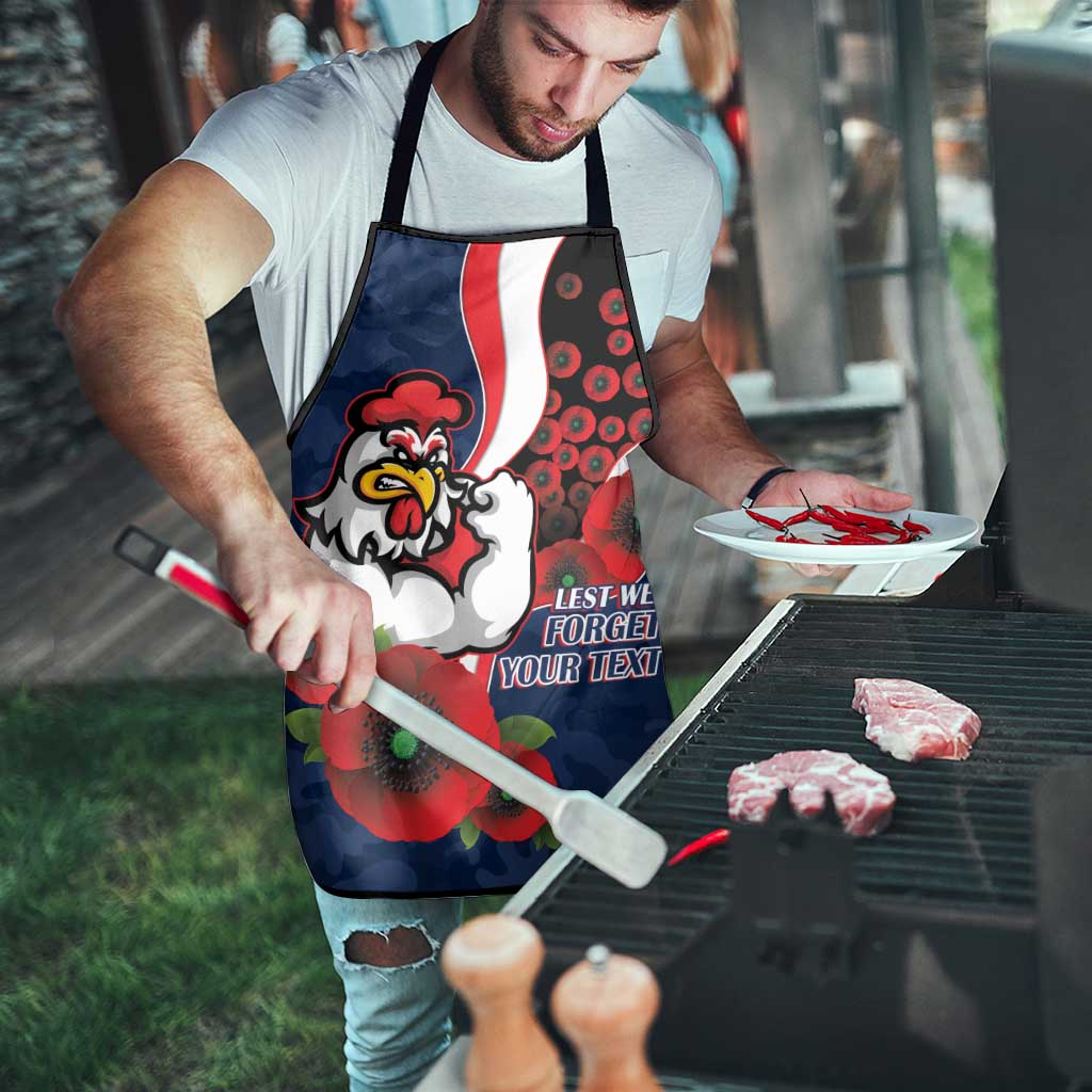 Sydney Roosters ANZAC Personalised Apron Lest We Forget Poppy Camo