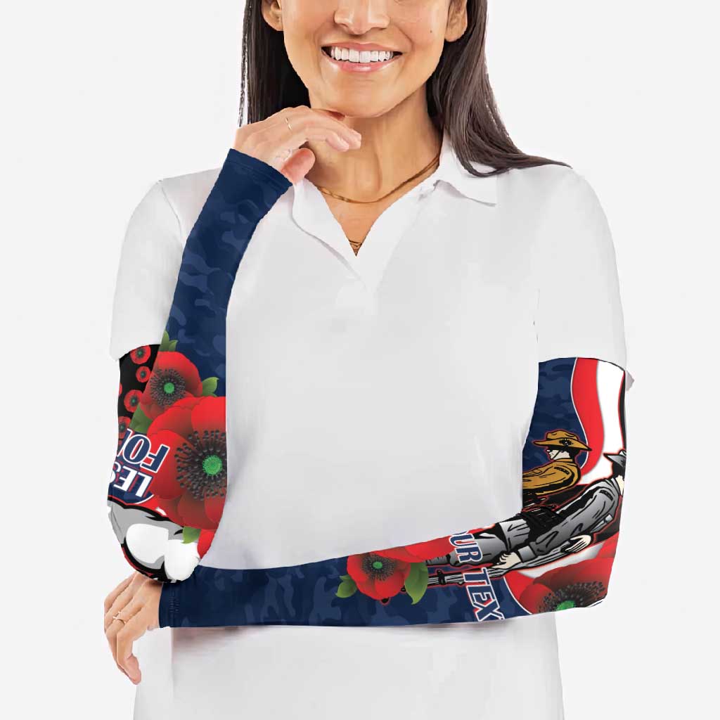 Sydney Roosters ANZAC Personalised Arm Sleeves Lest We Forget Poppy Camo