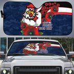 Sydney Roosters ANZAC Personalised Auto Sun Shade Lest We Forget Poppy Camo