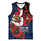 Sydney Roosters ANZAC Personalised Basketball Jersey Lest We Forget Poppy Camo