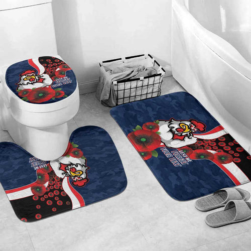 Sydney Roosters ANZAC Personalised Bathroom Set Lest We Forget Poppy Camo