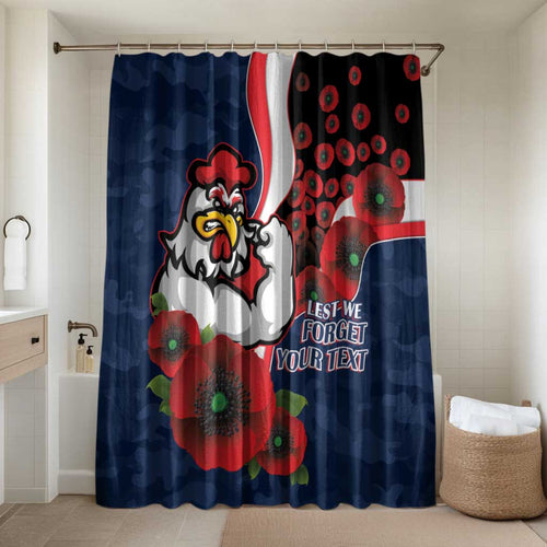 Sydney Roosters ANZAC Personalised Bathroom Set Lest We Forget Poppy Camo
