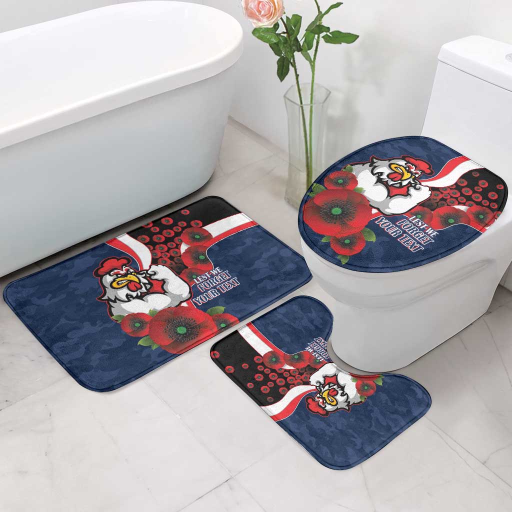 Sydney Roosters ANZAC Personalised Bathroom Set Lest We Forget Poppy Camo