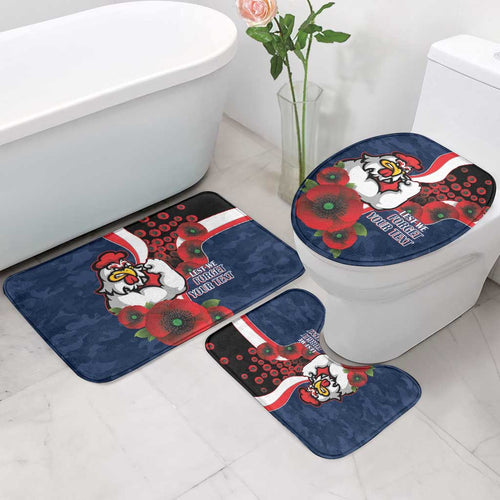 Sydney Roosters ANZAC Personalised Bathroom Set Lest We Forget Poppy Camo