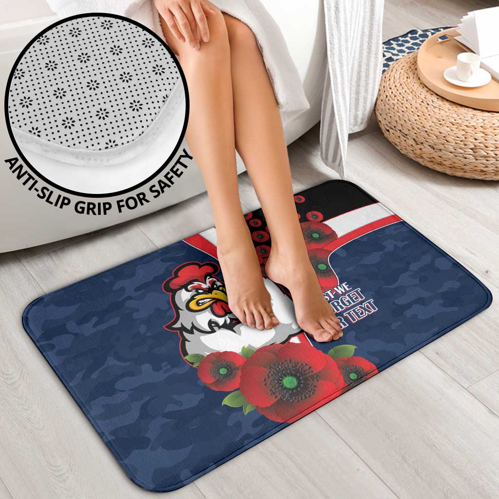 Sydney Roosters ANZAC Personalised Bathroom Set Lest We Forget Poppy Camo