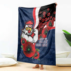 Sydney Roosters ANZAC Personalised Blanket Lest We Forget Poppy Camo