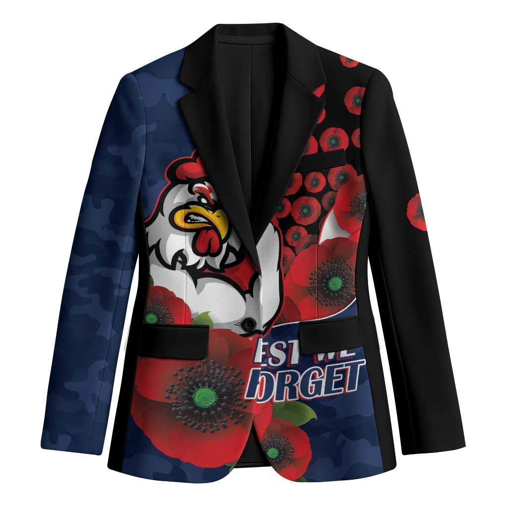 Sydney Roosters ANZAC Personalised Blazer Lest We Forget Poppy Camo