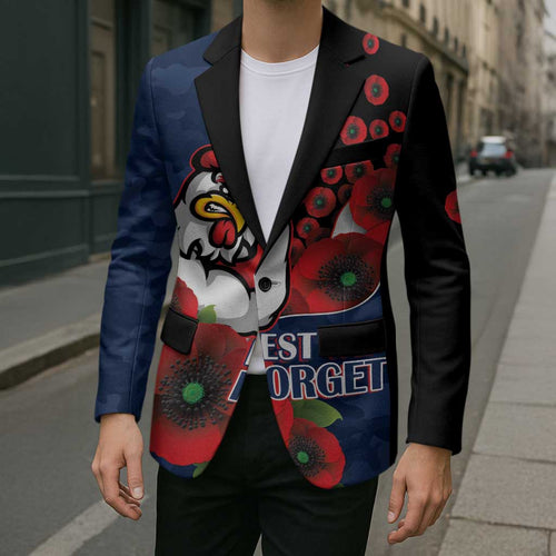 Sydney Roosters ANZAC Personalised Blazer Lest We Forget Poppy Camo