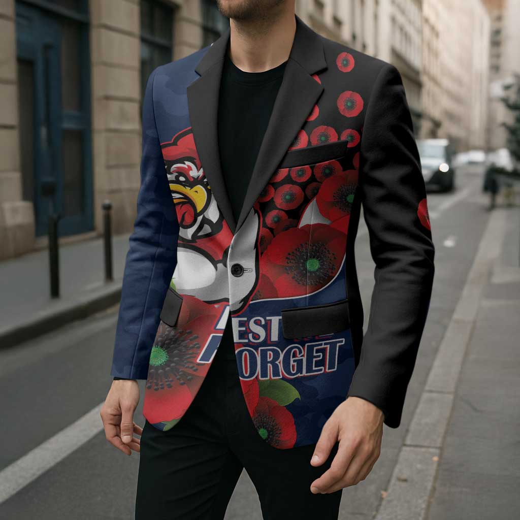 Sydney Roosters ANZAC Personalised Blazer Lest We Forget Poppy Camo