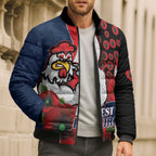 Sydney Roosters ANZAC Personalised Bomber Puffer Jacket Lest We Forget Poppy Camo