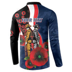 Sydney Roosters ANZAC Personalised Button Sweatshirt Lest We Forget Poppy Camo