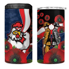 Sydney Roosters ANZAC Personalised 4 in 1 Can Cooler Tumbler Lest We Forget Poppy Camo