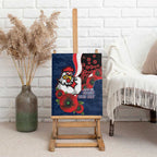 Sydney Roosters ANZAC Personalised Canvas Wall Art Lest We Forget Poppy Camo