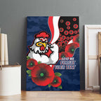 Sydney Roosters ANZAC Personalised Canvas Wall Art Lest We Forget Poppy Camo