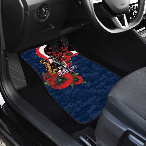 Sydney Roosters ANZAC Personalised Car Mats Lest We Forget Poppy Camo