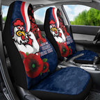Sydney Roosters ANZAC Personalised Car Seat Cover Lest We Forget Poppy Camo