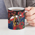 Sydney Roosters ANZAC Personalised Ceramic Mug Lest We Forget Poppy Camo