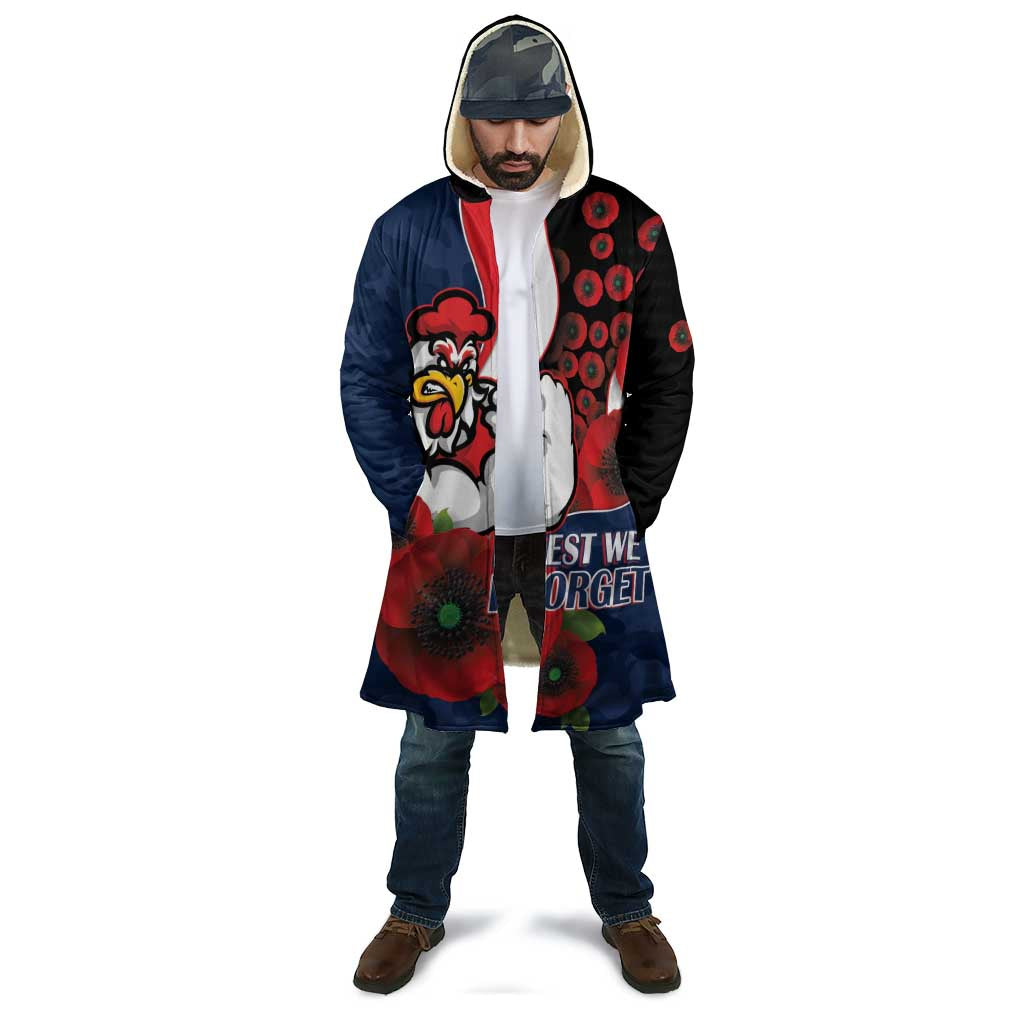 Sydney Roosters ANZAC Personalised Cloak Lest We Forget Poppy Camo