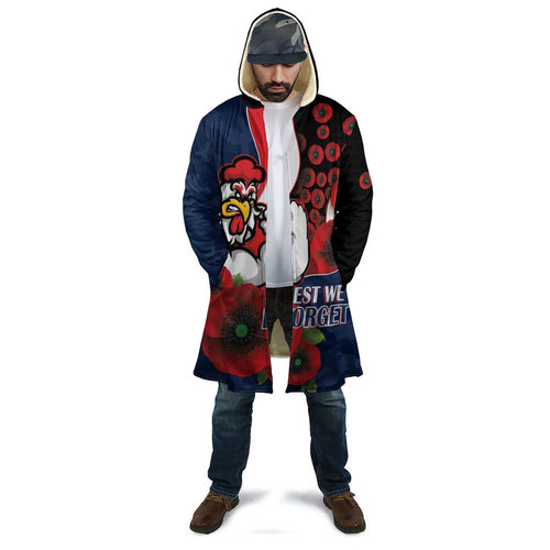Sydney Roosters ANZAC Personalised Cloak Lest We Forget Poppy Camo