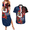 Sydney Roosters ANZAC Personalised Couples Matching Summer Maxi Dress and Hawaiian Shirt Lest We Forget Poppy Camo