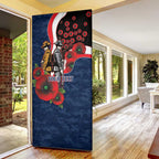 Sydney Roosters ANZAC Personalised Door Cover Lest We Forget Poppy Camo
