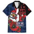 Sydney Roosters ANZAC Personalised Family Matching Puletasi and Hawaiian Shirt Lest We Forget Poppy Camo