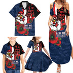 Sydney Roosters ANZAC Personalised Family Matching Summer Maxi Dress and Hawaiian Shirt Lest We Forget Poppy Camo