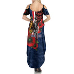 Sydney Roosters ANZAC Personalised Family Matching Summer Maxi Dress and Hawaiian Shirt Lest We Forget Poppy Camo
