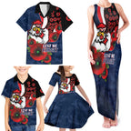 Sydney Roosters ANZAC Personalised Family Matching Tank Maxi Dress and Hawaiian Shirt Lest We Forget Poppy Camo