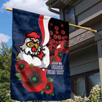 Sydney Roosters ANZAC Personalised Garden Flag Lest We Forget Poppy Camo