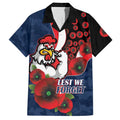 Sydney Roosters ANZAC Personalised Hawaiian Shirt Lest We Forget Poppy Camo