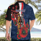Sydney Roosters ANZAC Personalised Hawaiian Shirt Lest We Forget Poppy Camo
