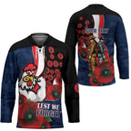 Sydney Roosters ANZAC Personalised Hockey Jersey Lest We Forget Poppy Camo